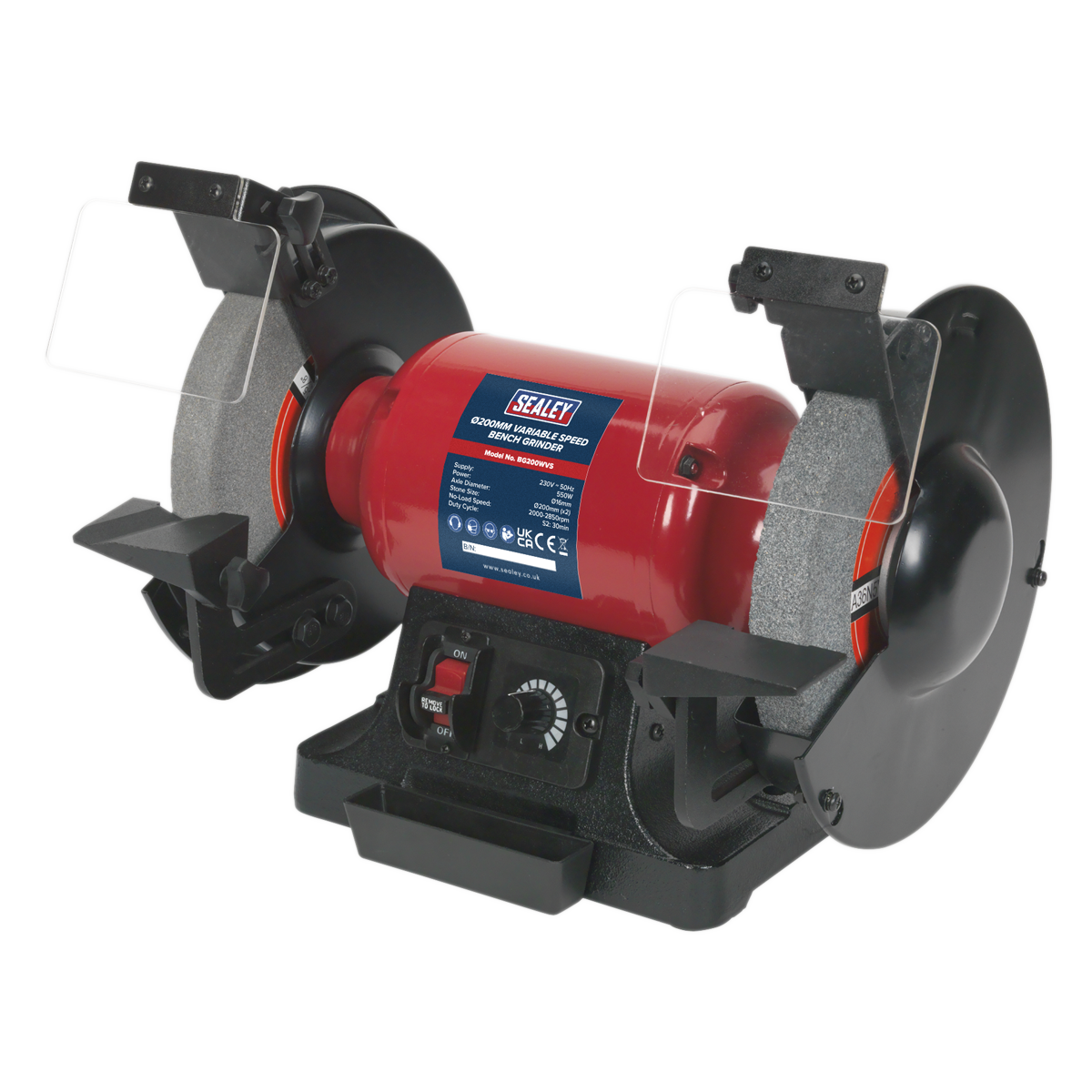 Bench Grinder with Variable Speed, 200mm, 550W (BG200WVS) (Factory Refurbished B)