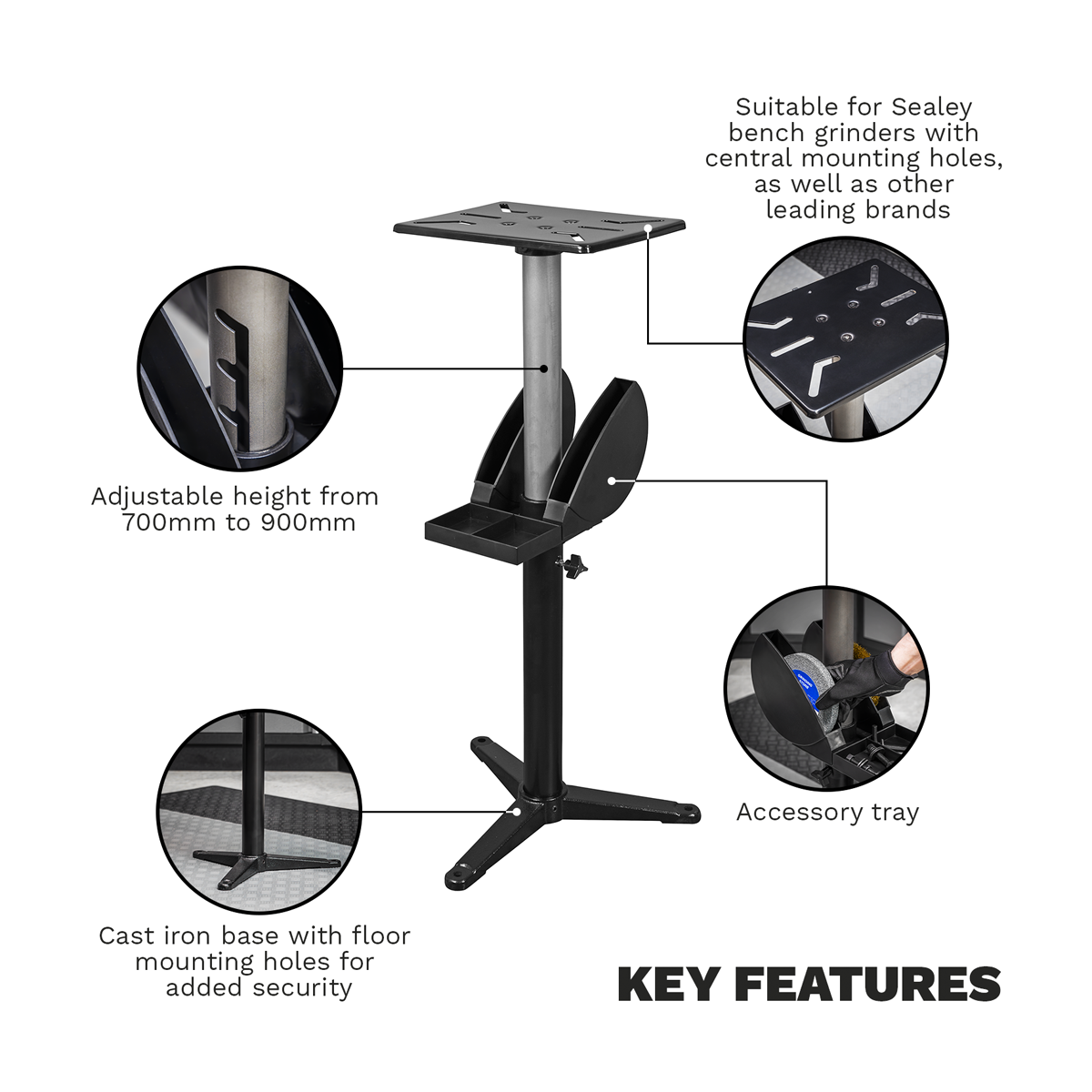 Adjustable Bench Grinder Stand