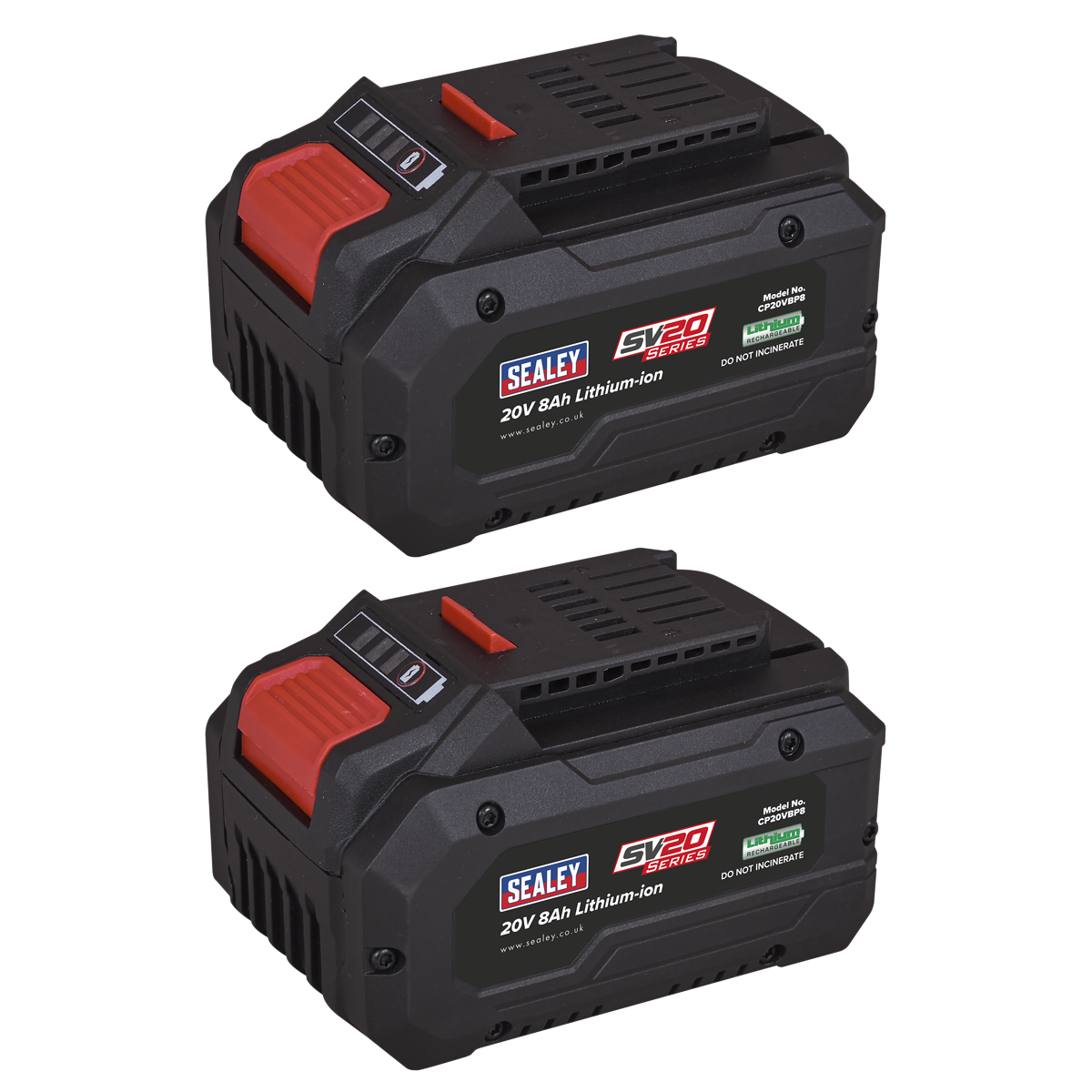 SV20 Series Power Tool Battery 20V 8Ah - Pack of 2