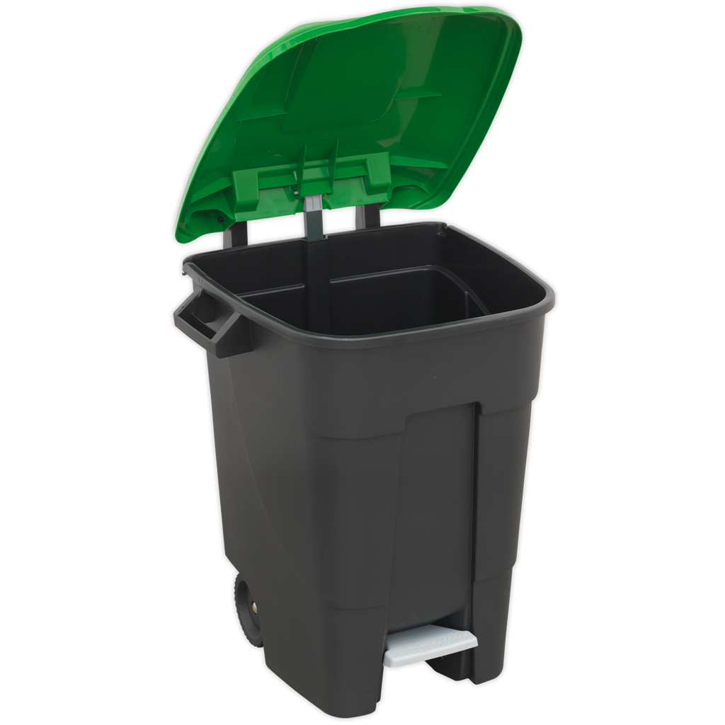 Refuse/Wheelie Bin with Foot Pedal 100L - Green