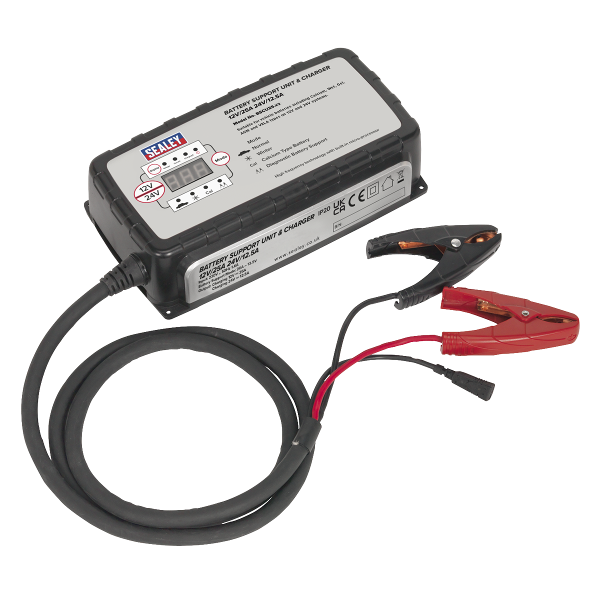 12V-25A/24V-12.5A Battery Support Unit & Charger