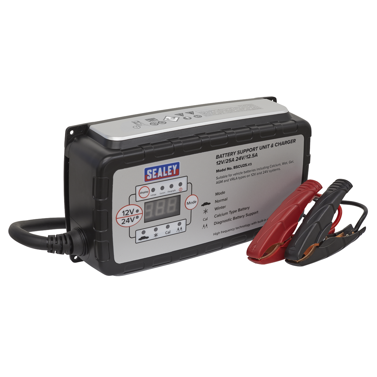 12V-25A/24V-12.5A Battery Support Unit & Charger