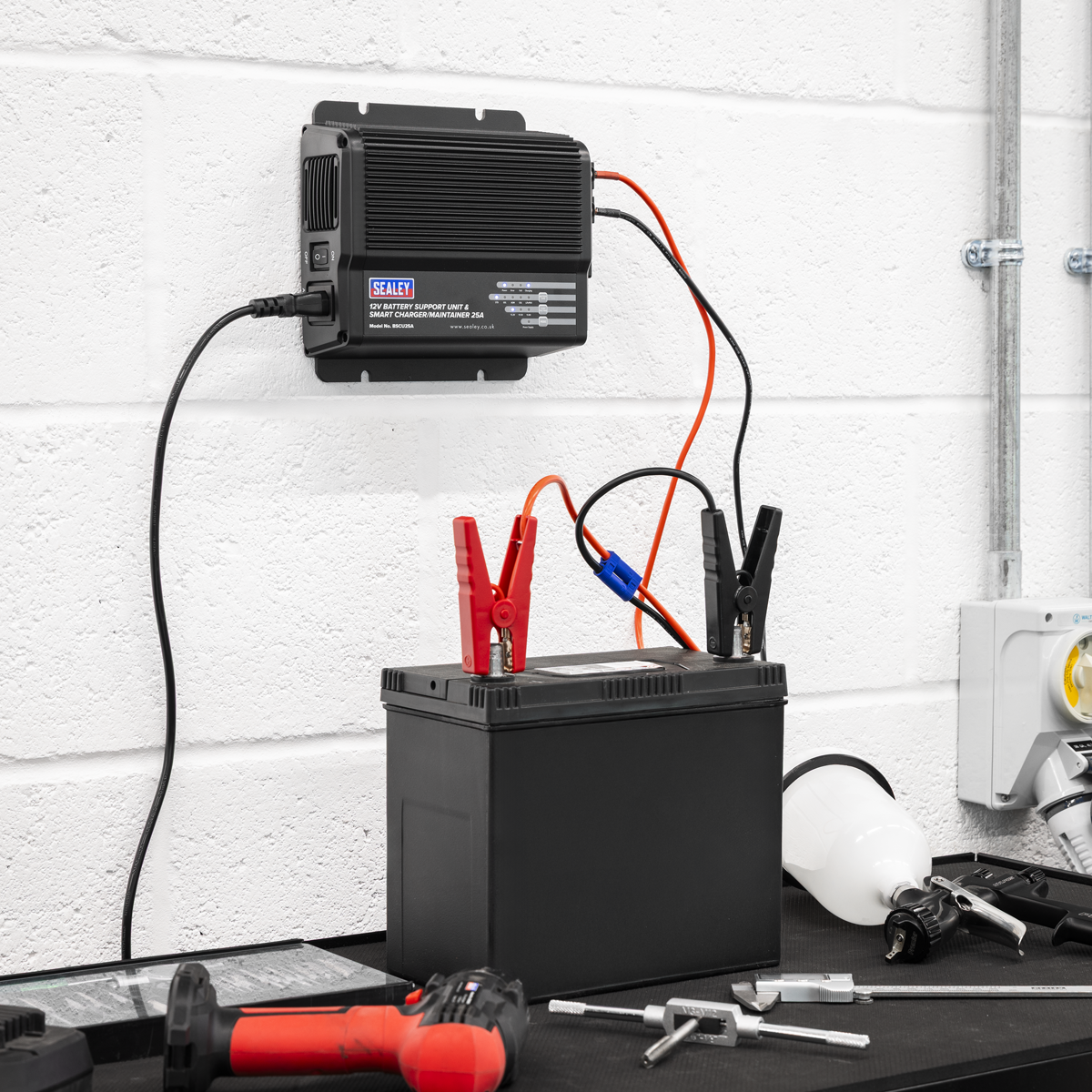 12V Battery Support Unit & Smart Charger/Maintainer 25A