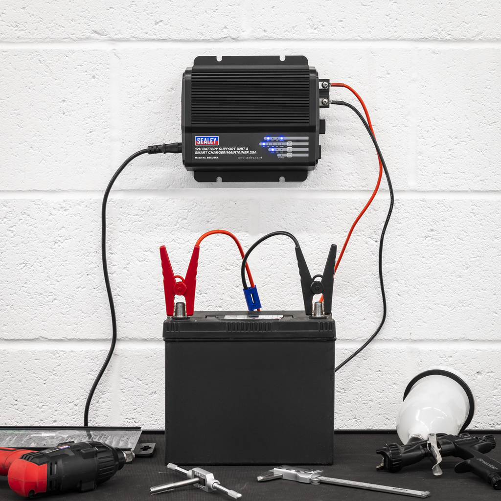12V Battery Support Unit & Smart Charger/Maintainer, 25A (BSCU25A)