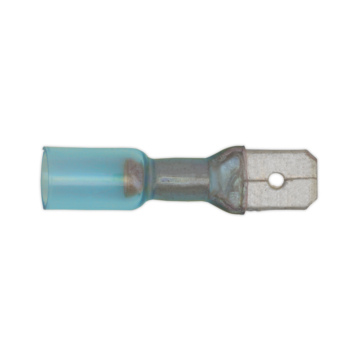 Heat Shrink Push-On Male Terminal 6.3mm, Blue - Pack of 25