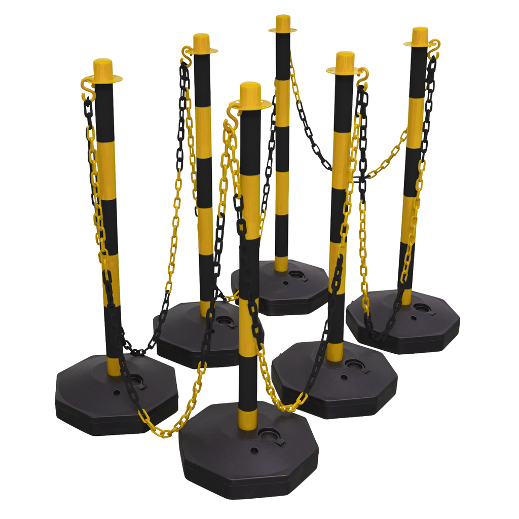 Post & Chain Kit 25m - Black/Yellow