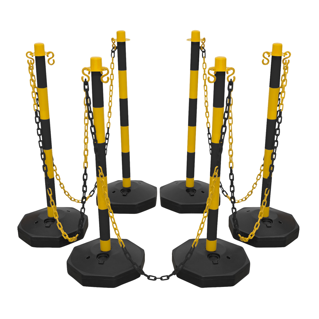 Post & Chain Kit 25m - Black/Yellow