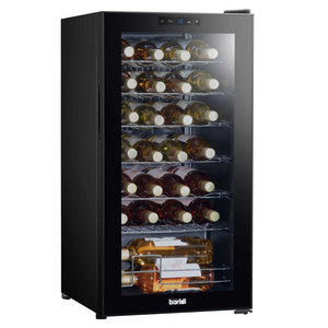 Baridi DH10 Wine Cooler Fridge with Digital Touchscreen Controls, LED Light, 28 Bottle Capacity, Black