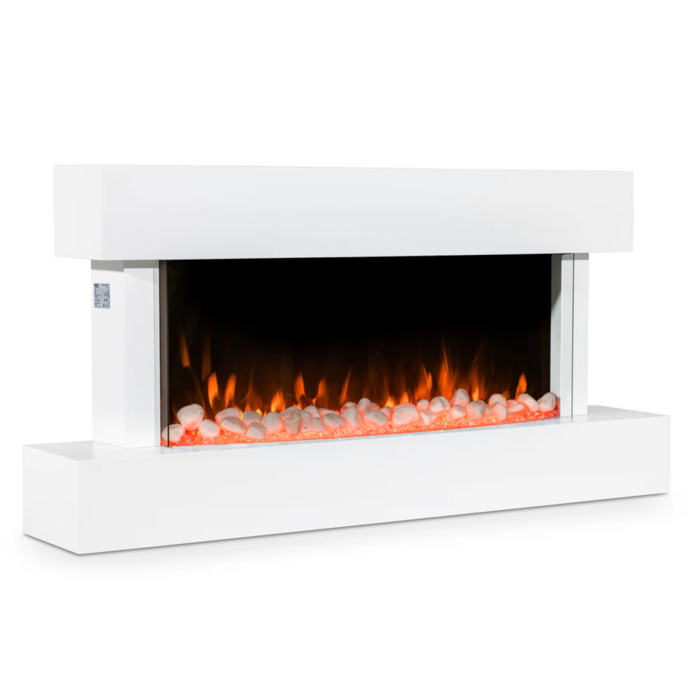 Baridi DH113 Electric Fire Place 46" with LED Frame Effect, Wall Mounted, White