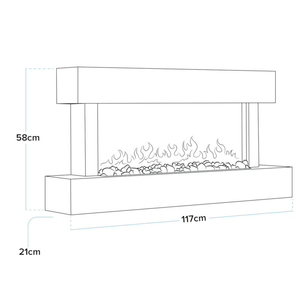 Baridi DH113 Electric Fire Place 46" with LED Frame Effect, Wall Mounted, White