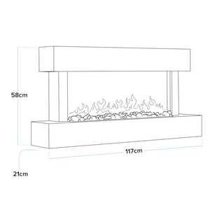 Baridi DH113 Electric Fire Place 46" with LED Frame Effect, Wall Mounted, White