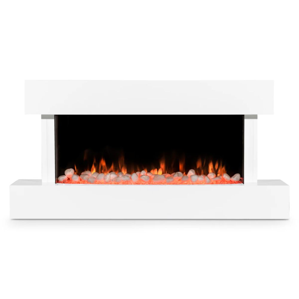 Baridi DH113 Electric Fire Place 46" with LED Frame Effect, Wall Mounted, White
