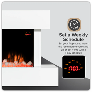 Baridi DH113 Electric Fire Place 46" with LED Frame Effect, Wall Mounted, White