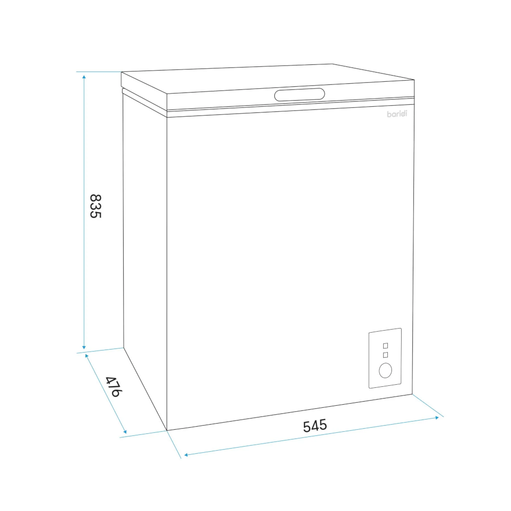 Baridi DH116 DH153 Freestanding Chest Freezer, Adjustable Thermostat, 99 Litre Capacity