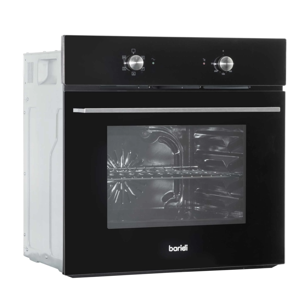 Baridi DH124 Built-in Fan Assisted Integrated Electric Oven 60cm, 55 Litre Capacity, 5 Functions, Black
