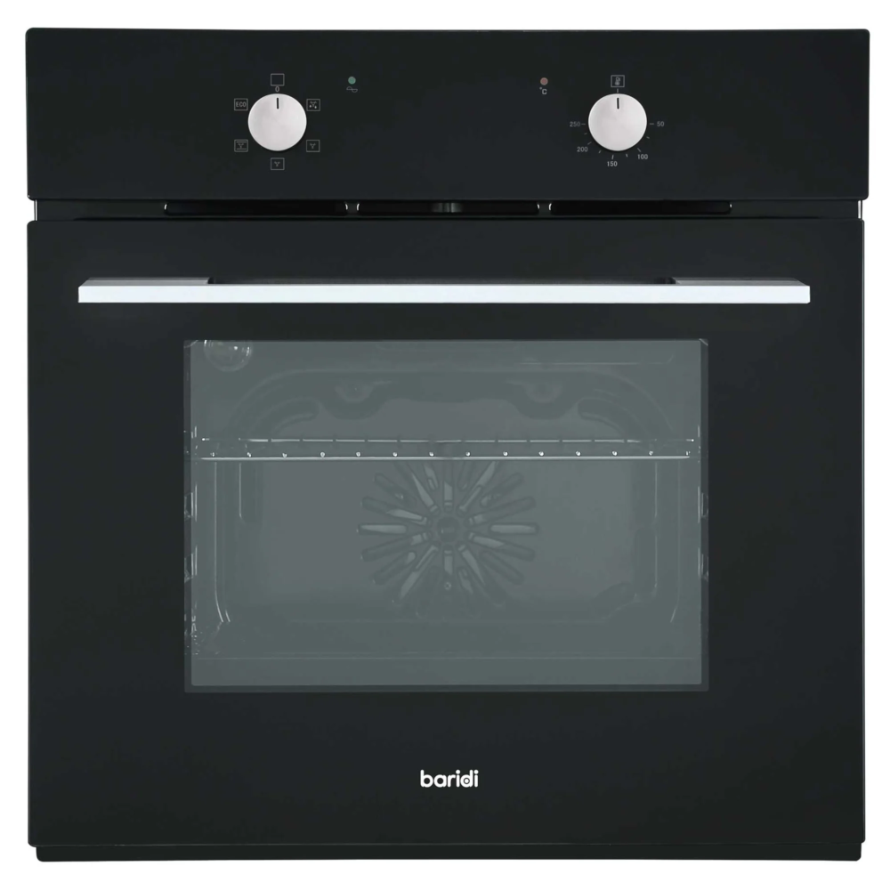Baridi DH124 Built-in Fan Assisted Integrated Electric Oven 60cm, 55 Litre Capacity, 5 Functions, Black