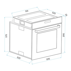 Baridi DH124 DH125 Integrated Fan Assisted Single Electric Oven 60cm, 55 Litre Capacity, 5 Functions