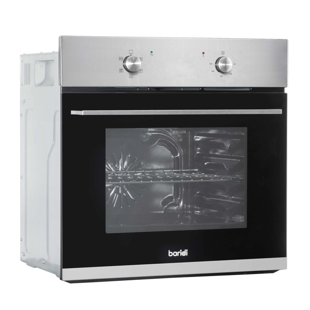 Baridi DH125 Built-in Fan Assisted Integrated Electric Oven 60cm, 55 Litre Capacity, 5 Functions, Stainless Steel