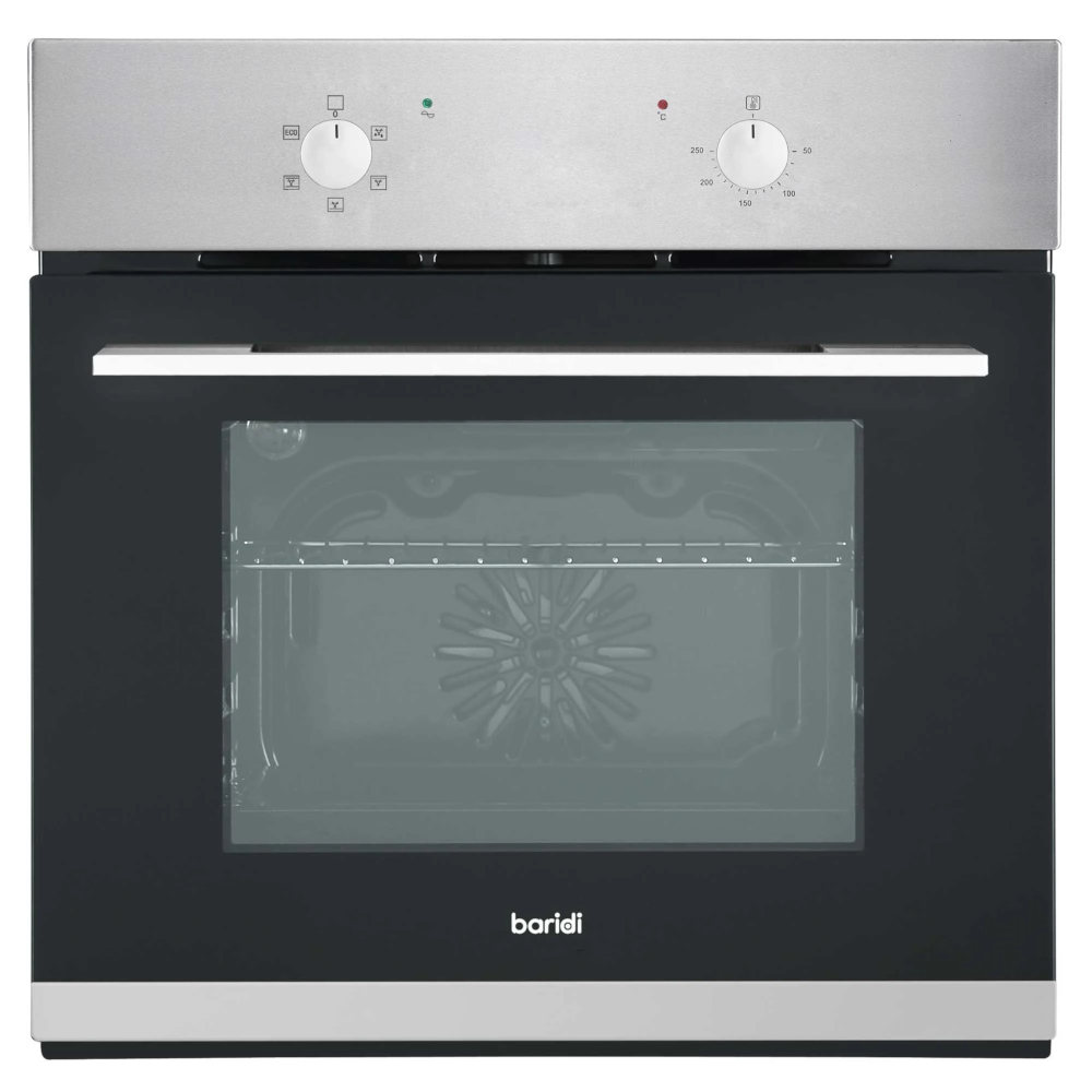 Baridi DH125 Built-in Fan Assisted Integrated Electric Oven 60cm, 55 Litre Capacity, 5 Functions, Stainless Steel