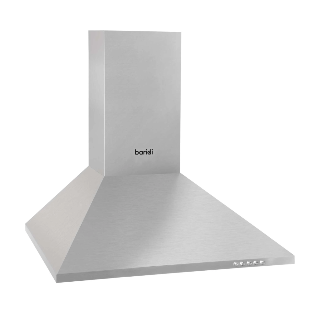 Baridi DH126 Chimney Style Electric Cooker Extractor Hood with Carbon Filters 60cm, LED Light, Stainless Steel