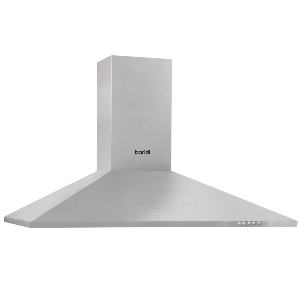 Baridi DH127 Chimney Style Electric Cooker Extractor Hood with Carbon Filters 90cm, LED Light, Stainless Steel