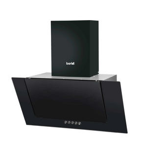 Baridi DH129 Angled Glass Electric Cooker Extractor Hood with Carbon Filters 60cm, Black