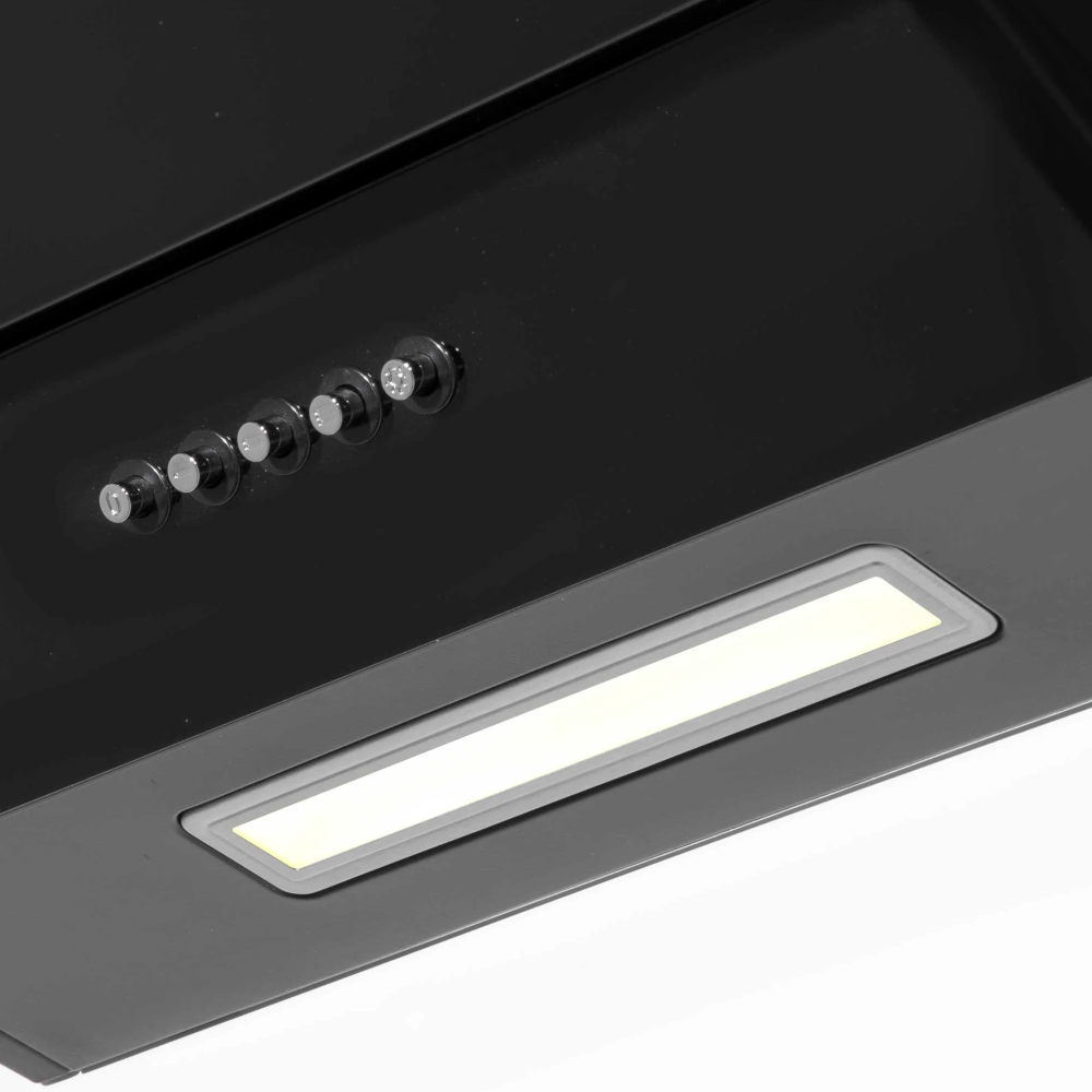 Baridi DH129 Angled Glass Electric Cooker Extractor Hood with Carbon Filters 60cm, Black