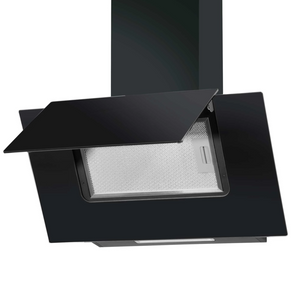 Baridi DH129 Angled Glass Electric Cooker Extractor Hood with Carbon Filters 60cm, Black