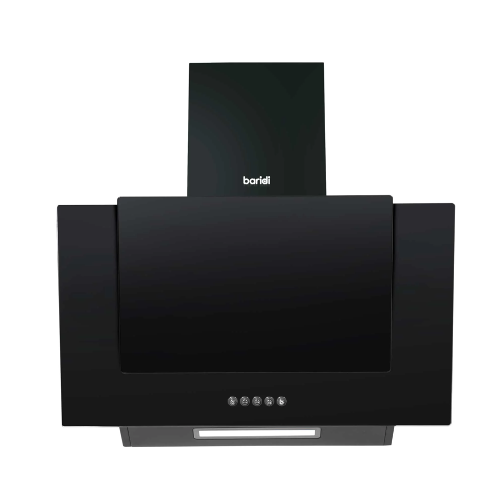 Baridi DH129 Angled Glass Electric Cooker Extractor Hood with Carbon Filters 60cm, Black
