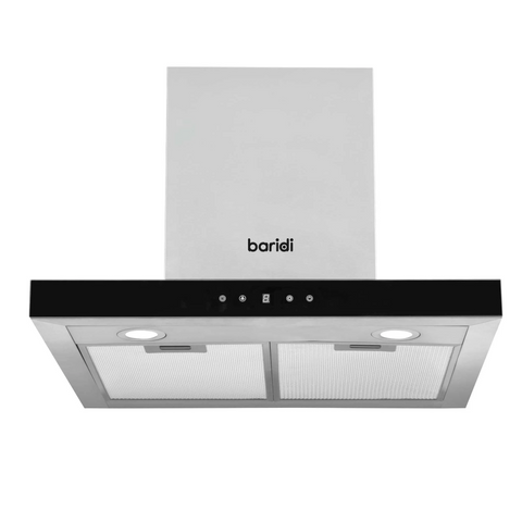 Baridi Linear Chimney Style Cooker Extractor Hood 60cm - Stainless Steel - A