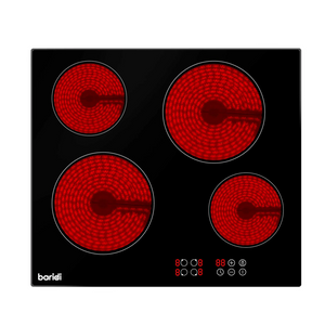 Baridi DH131 Built In Electric Integrated Ceramic Cooker Hob with 4 Cooking Zones 60cm, Black Glass