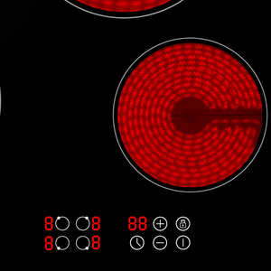Baridi DH131 Built In Electric Integrated Ceramic Cooker Hob with 4 Cooking Zones 60cm, Black Glass