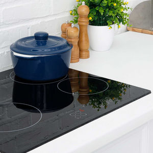 Baridi DH131 Built In Electric Integrated Ceramic Cooker Hob with 4 Cooking Zones 60cm, Black Glass