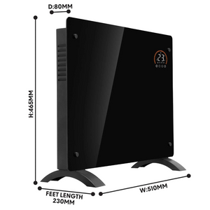 Baridi DH135 Electric Glass Panel Radiator Heater with 24/7 Timer, Wi-Fi Enabled, Remote Control, 1000W, 230V