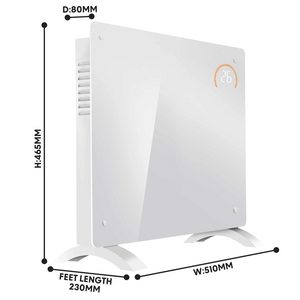 Baridi DH136 Electric Glass Panel Radiator Heater with 24/7 Timer, Wi-Fi Enabled, Remote Control, 1000W, White