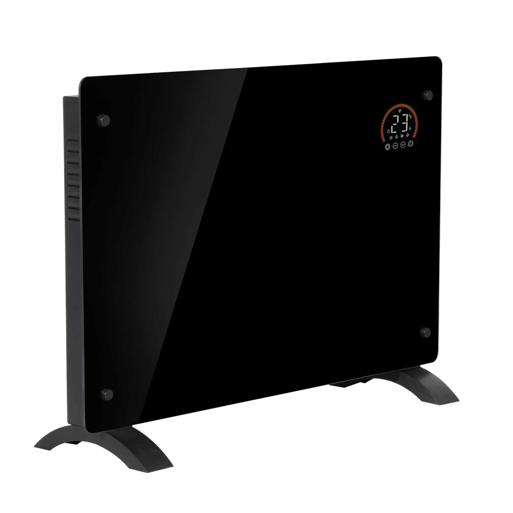 Baridi DH137 Electric Glass Panel Radiator Heater with 24/7 Timer, Wi-Fi Enabled, Remote Control, 1500W, Black