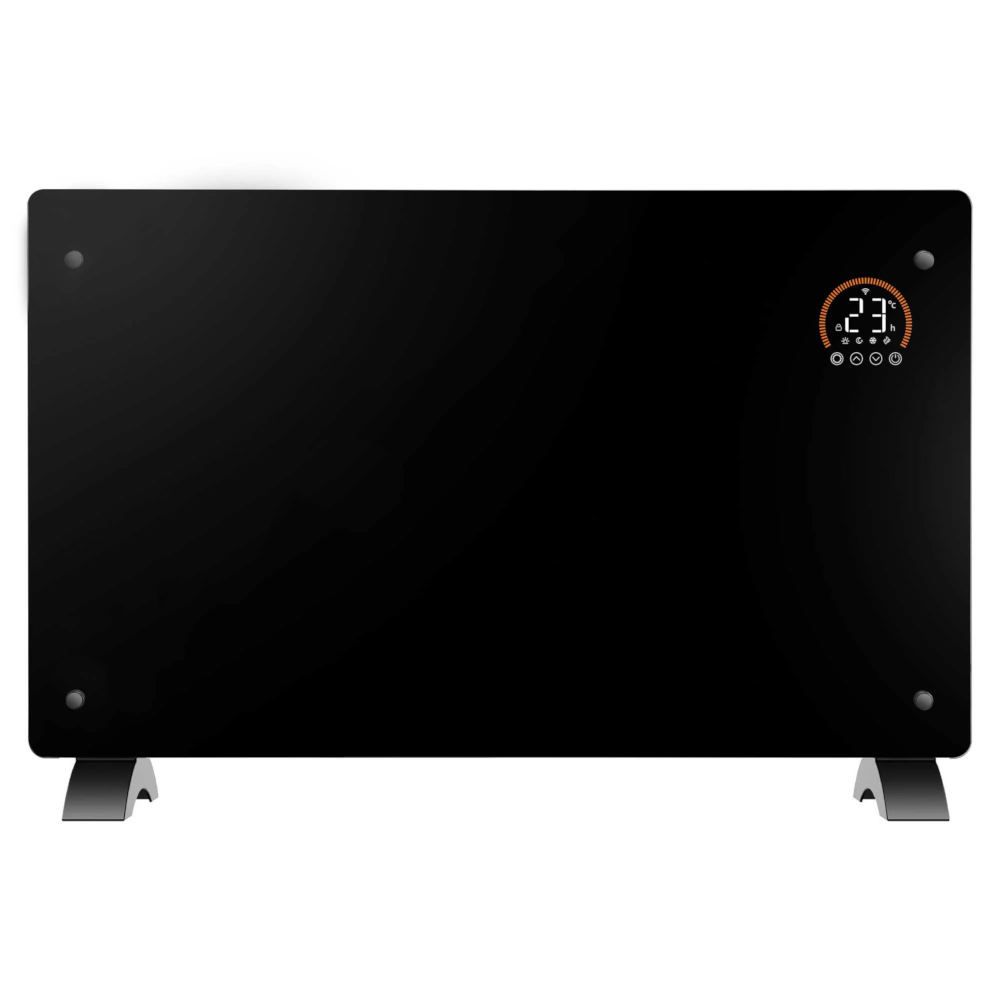 Baridi DH139 Electric Glass Panel Radiator Heater with 24/7 Timer, Wi-Fi Enabled, Remote Control, 2000W, Black