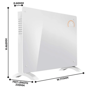 Baridi DH140 Electric Glass Panel Radiator Heater with 24/7 Timer, Wi-Fi Enabled, Remote Control, 2000W, White