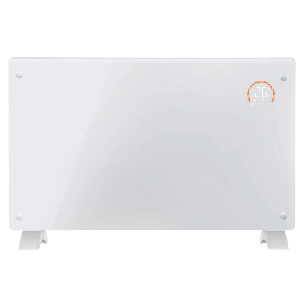 Baridi DH140 Electric Glass Panel Radiator Heater with 24/7 Timer, Wi-Fi Enabled, Remote Control, 2000W, White