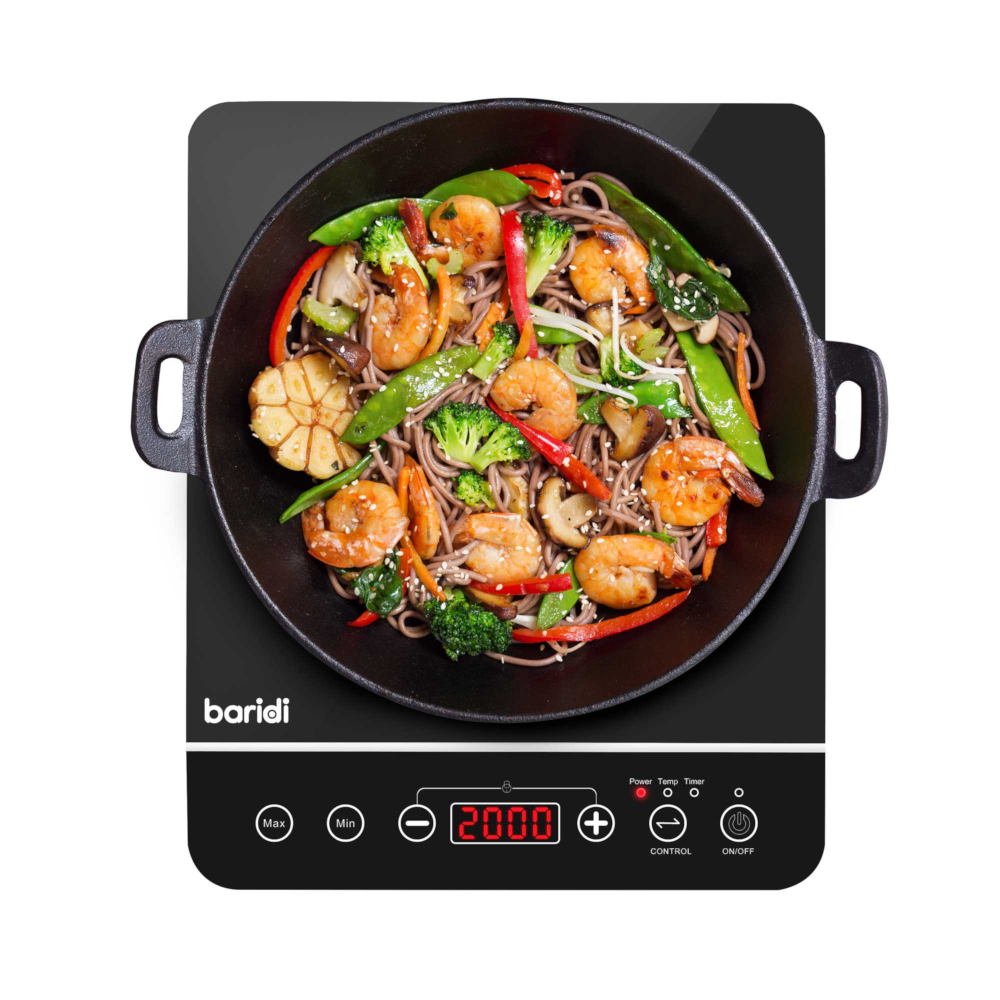 Baridi DH145 Portable Induction Cooker Hob with 1 Cooking Zones 29cm, 10 Power Settings, Timer Function, Black