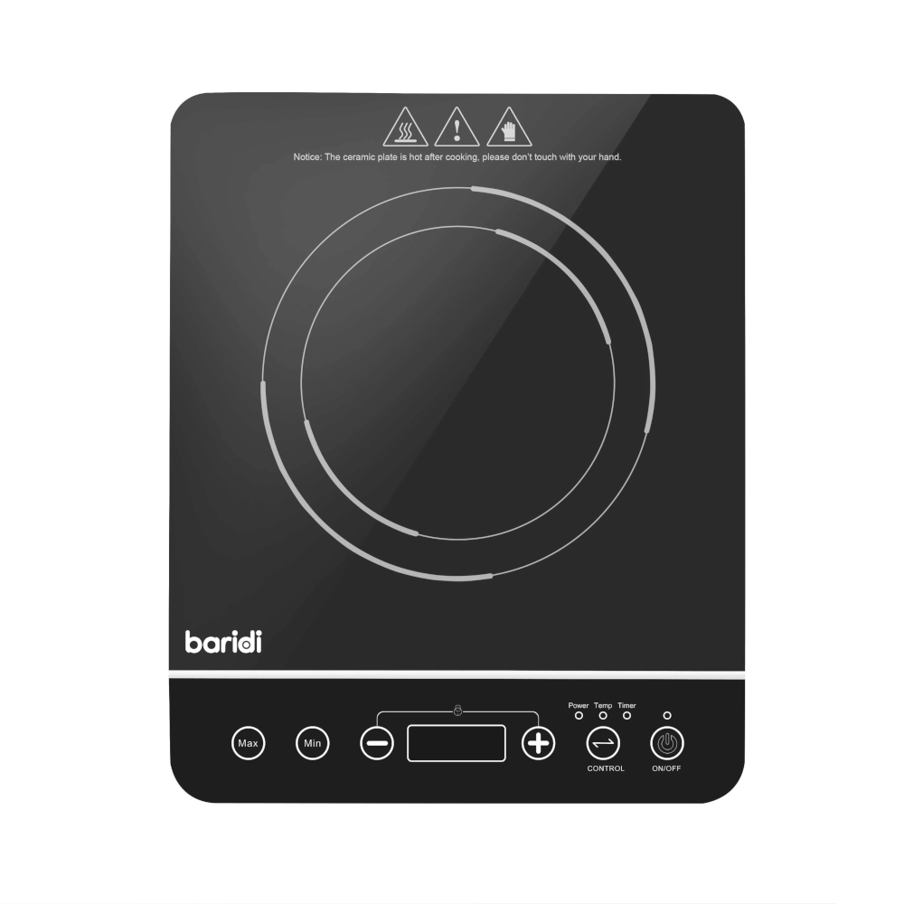 Baridi DH145 Portable Induction Cooker Hob with 1 Cooking Zones 29cm, 10 Power Settings, Timer Function, Black