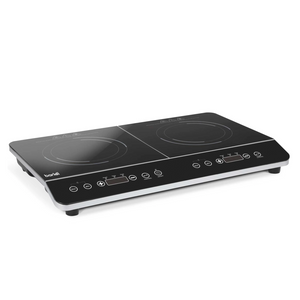 Baridi DH146 Portable Induction Cooker Hob with 2 Cooking Zones 60cm, 10 Power Settings, Timer Function, Black