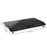 Baridi Portable Induction Hob with 2 Cooking Zones 60cm - Black - A