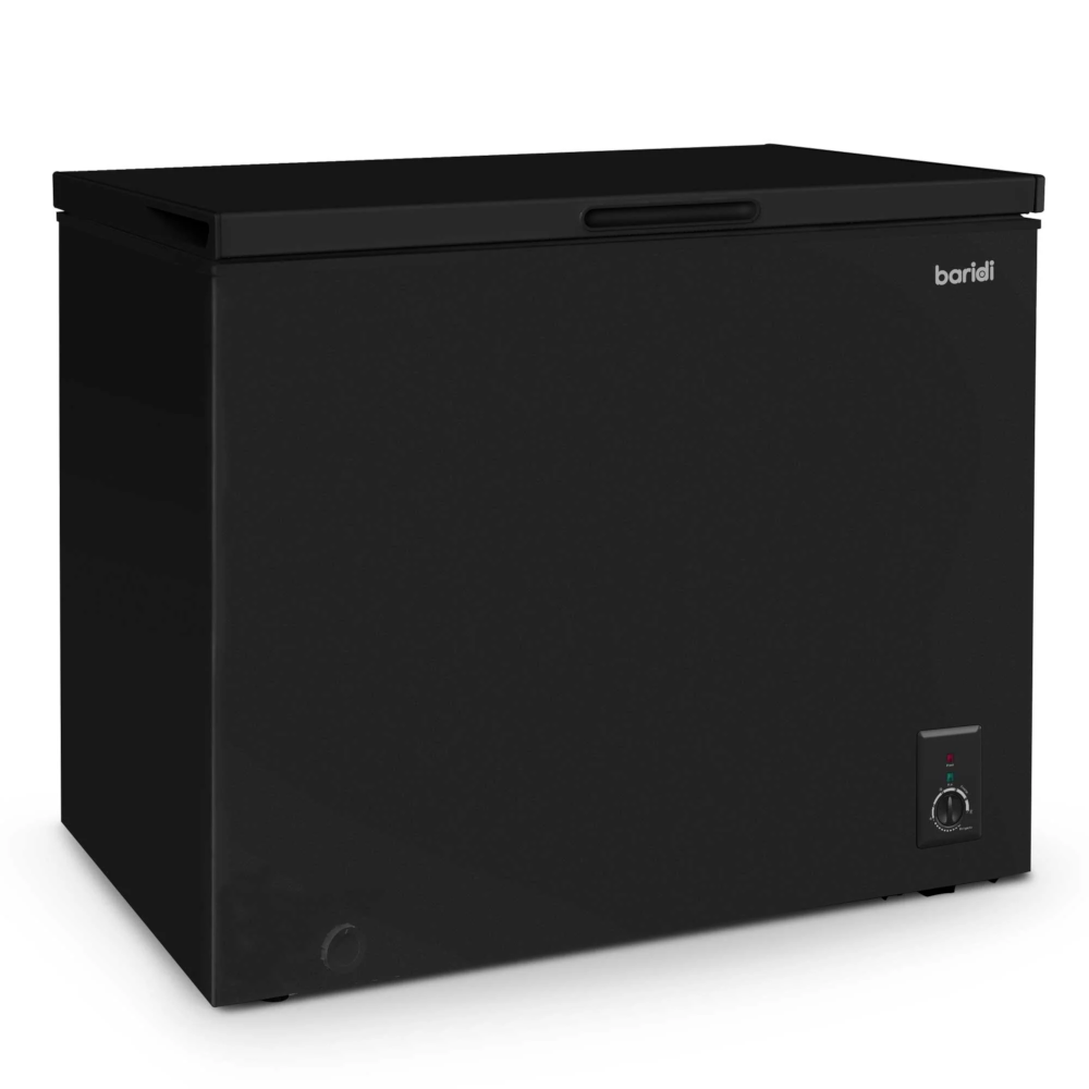 Baridi DH151 Freestanding Chest Freezer, Adjustable Thermostat, 199 Litre Capacity, Black