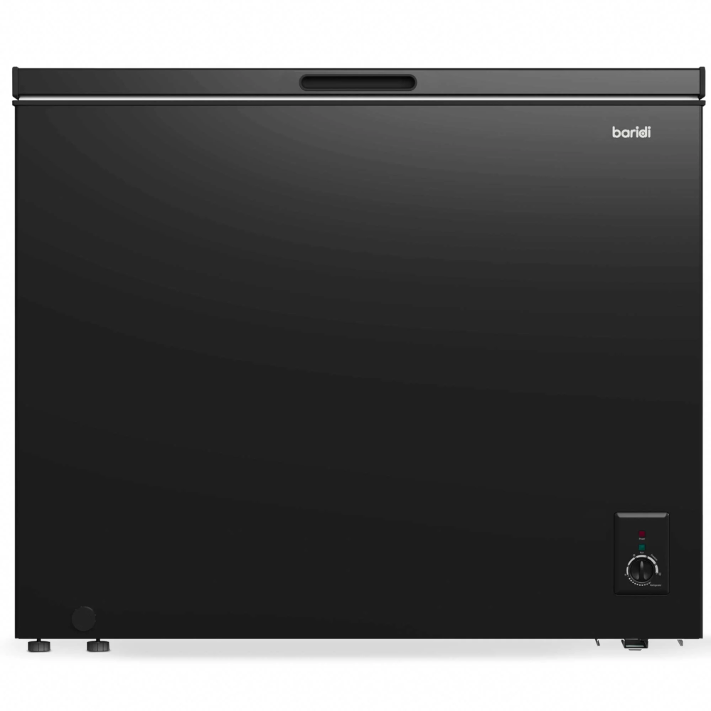 Baridi DH151 Freestanding Chest Freezer, Adjustable Thermostat, 199 Litre Capacity, Black