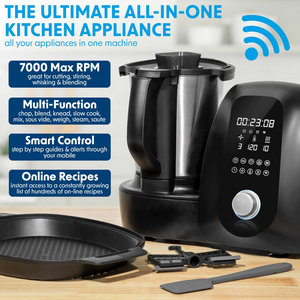 Baridi DH163 All in One Smart Thermal Cooker with 18 Preset Functions, App Guided Recipes, 2 Litre Capacity, Black