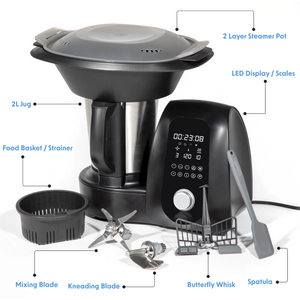 Baridi DH163 All in One Smart Thermal Cooker with 18 Preset Functions, App Guided Recipes, 2 Litre Capacity, Black