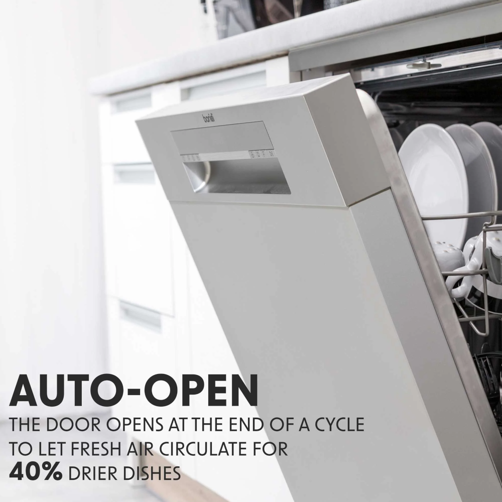 Baridi DH166 DH267 Slimline Freestanding Dishwasher 45cm, 10 Place Settings, 8 Programmes
