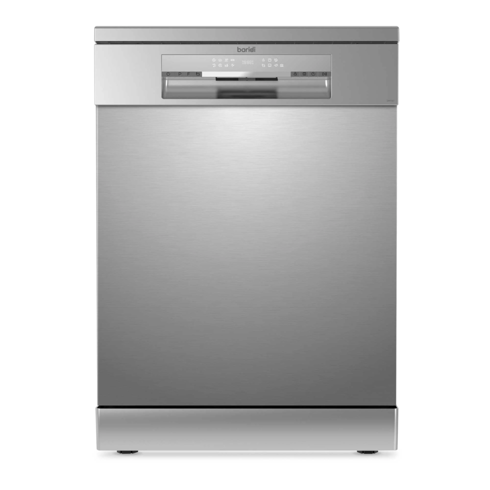 Baridi DH167 Freestanding Dishwasher 60cm, 14 Place Settings, 8 Programmes, Silver