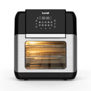 Baridi DH170 Air Fryer and Rotisserie Combi with Touch Controls, 12 Litre Capacity, 10 Preset Functions, Black Silver